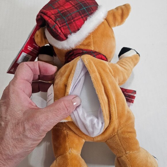 Rudolph The Red Nosed Reindeer Side-Stepper Musical Plush Toy by Gemmy With Tag - Picture 7 of 7